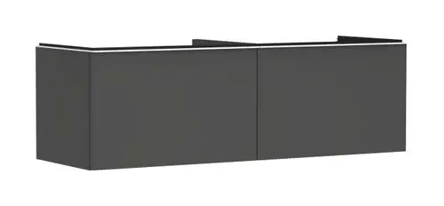 Waschtischunterschrank in Diamantgrau Matt mit zwei Schubkästen. Ideal für Aufsatzwaschtische. Hersteller: Hansgrohe.